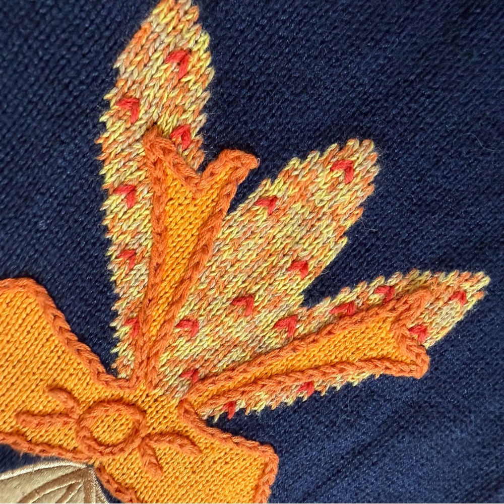 Vintage Y2K Fall Cardigan Fall Leaf Sweater Halloween Sweater Embroidered Leaves - Picture 13 of 17